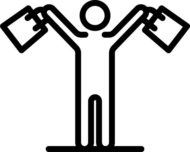 快乐的人与购物袋图标轮廓风格图片下载