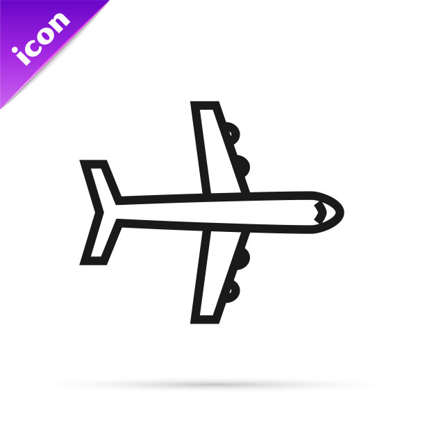 黑色线平面图标孤立在白色背景图片下载