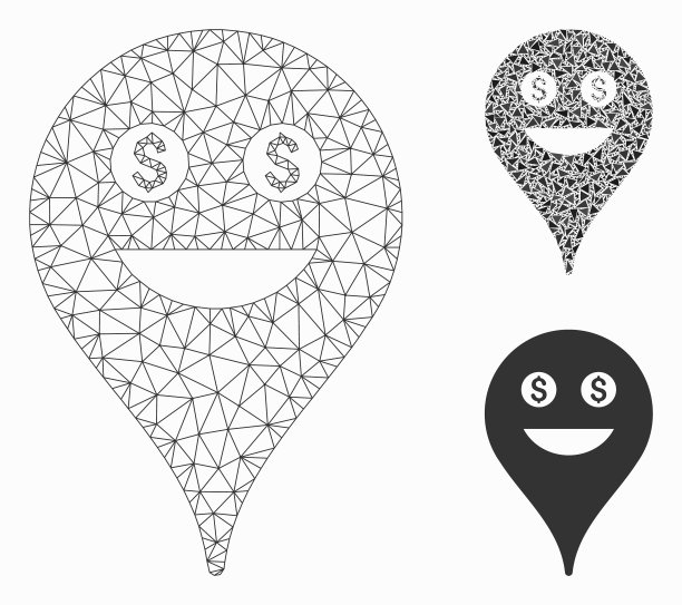 丰富的笑脸地图标记网格二维模型和图片下载