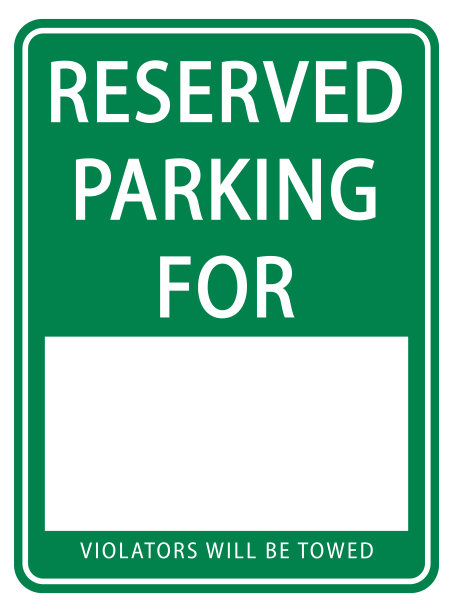 预留停车标志矢量插图。预留停车标志与自定义文本。图片下载