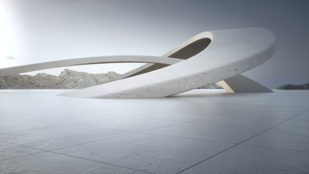 抽象建筑设计现代建筑三维效果图。图片下载