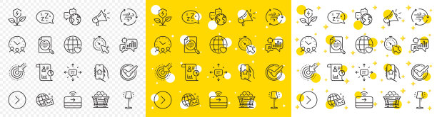 概述世界交流，国际爱情和会议时间线图标。用于web应用程序。矢量图片下载