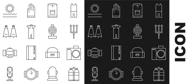 为潜水者海王星设置好水下照相机图片下载