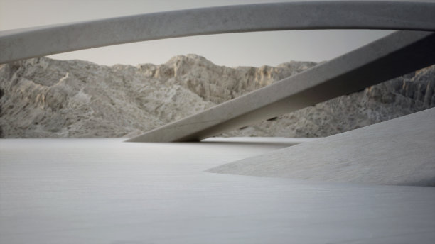 抽象建筑设计现代建筑三维效果图。图片下载