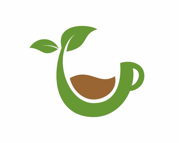 茶杯与绿茶矢量插图图片下载