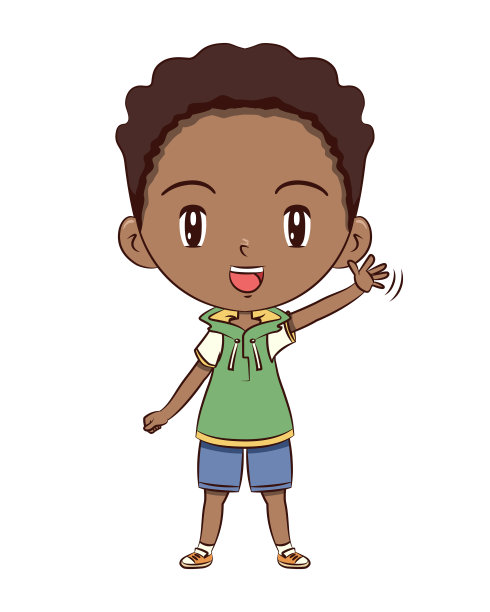 挥手的男孩图片下载