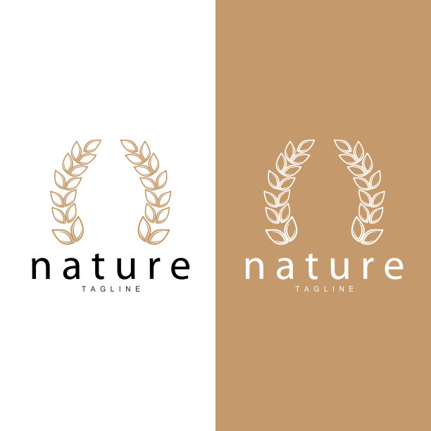 小麦标志谷物设计简单插图模板图片下载