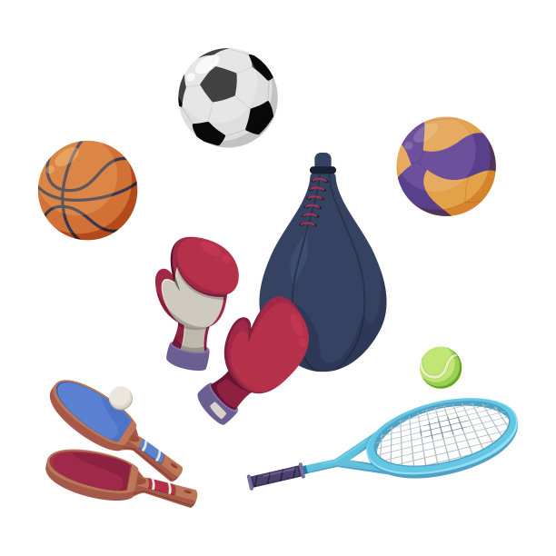 设备或项目为运动矢量插图集图片下载