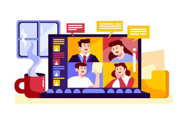 笔记本电脑屏幕显示在线会议的小图片下载