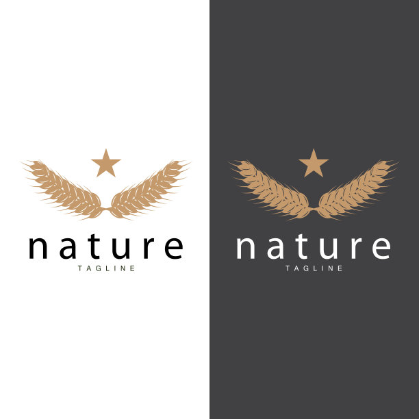 小麦标志谷物设计简单插图模板图片下载