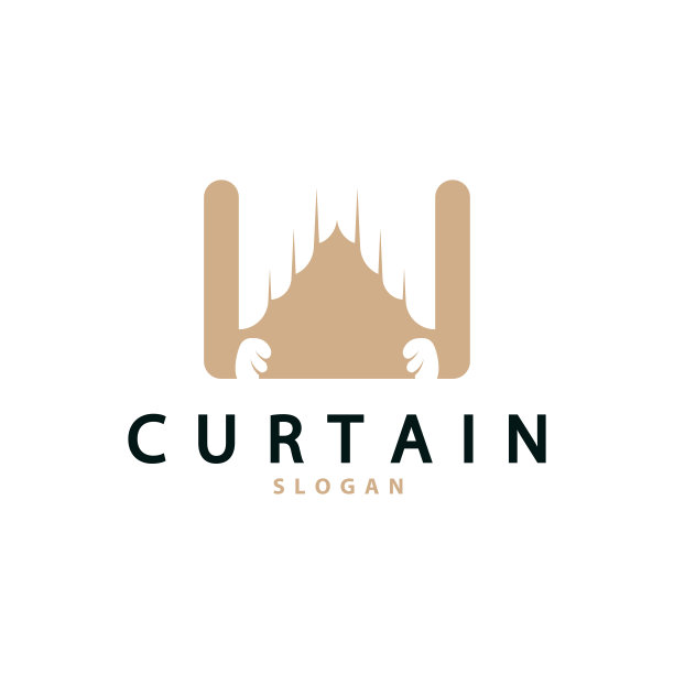 简单的家居装饰窗帘模板插图图片下载