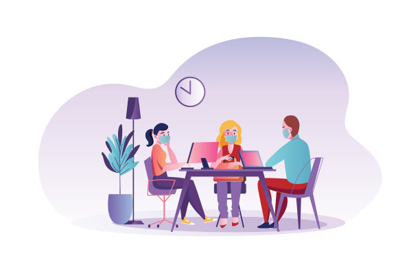 人们在办公室戴口罩图片下载