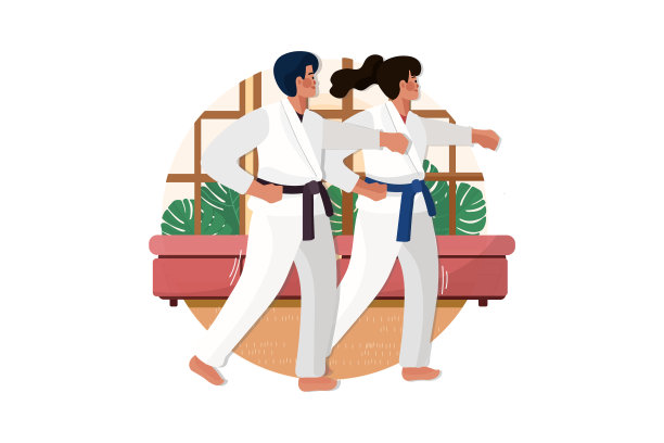 一对夫妇在家庭健身房练习材料艺术图片下载