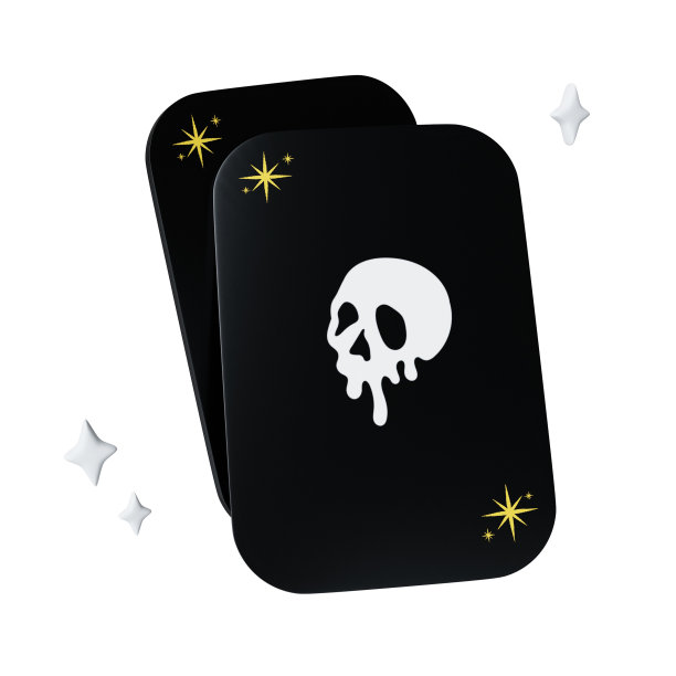 3d万圣节塔罗牌图标。万圣节的传统元素。图标隔离在灰色背景。3d渲染图。剪切路径。图片下载