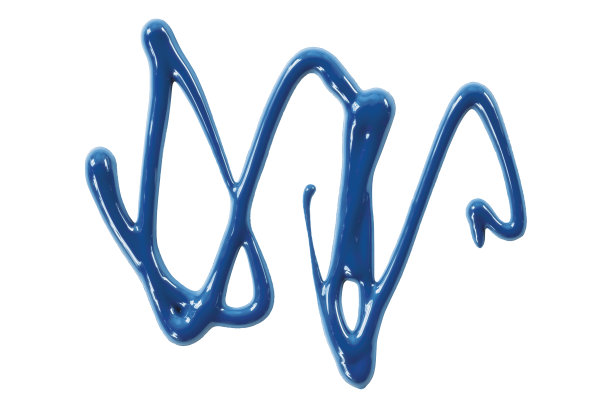 蓝色水彩滴之字形孤立在白色背景图片下载