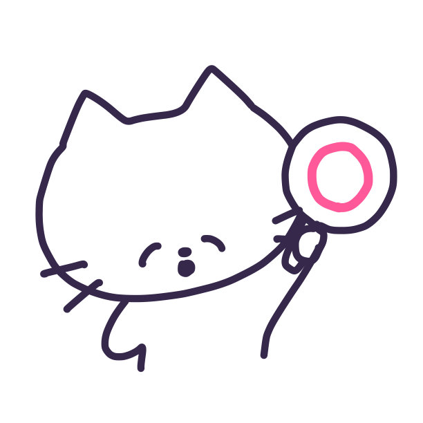 一只可爱的白色猫拿着一个圆盘子的插图图片下载