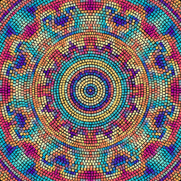 矢量无缝马赛克艺术图案。艺术背景。曼荼罗的形象图片下载