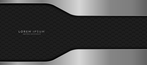 深色背景由反射的金属线条组成。六角形金属纹理背景图片下载