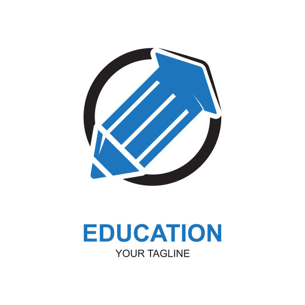 教育标志设计以学士帽和书的概念与创意图片下载