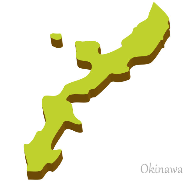 冲绳县三维地图，简洁自然图片下载