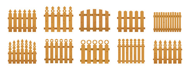 木栅栏农场牧场花园栅栏栏杆图片下载