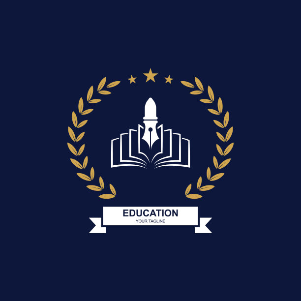 以学士帽和书本为概念的教育标志设计图片下载