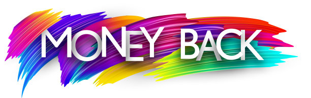 钱回来的纸字标志与彩色光谱油漆刷笔画在白色。图片下载