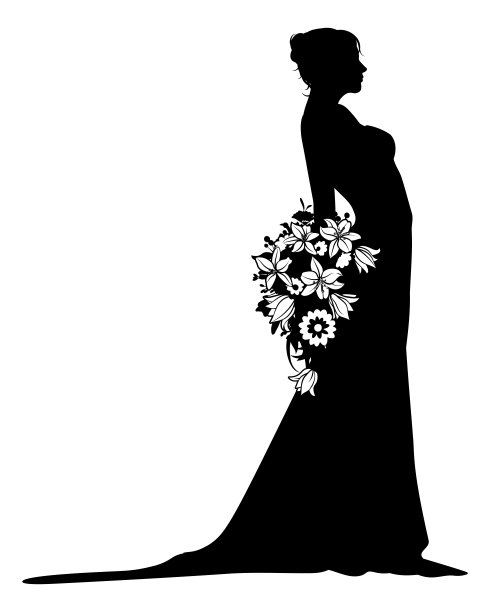 新娘新娘婚纱剪影女子设计图片下载