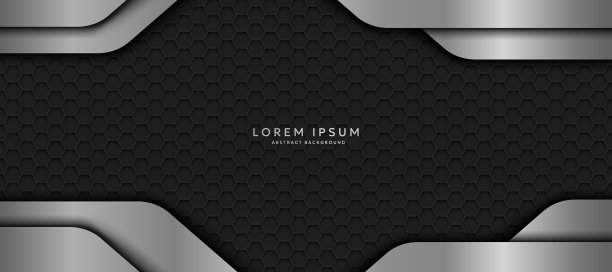深色背景由反射的金属线条组成。六角形金属纹理背景图片下载