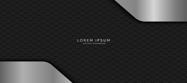 深色背景由反射的金属线条组成。六角形金属纹理背景图片下载