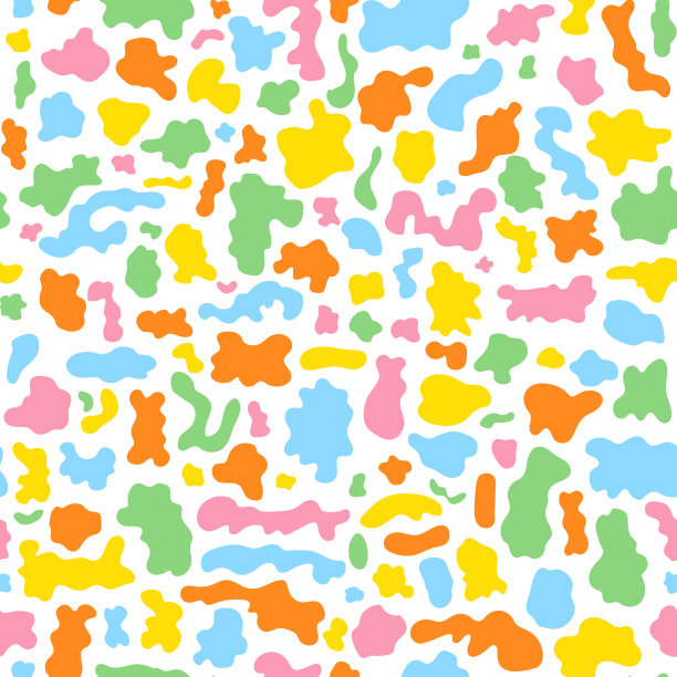 抽象无缝图案笔画的孩子在孟菲斯风格。几何手绘印花，纺织品，墙纸。矢量图图片下载