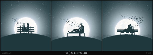 长凳上的恩爱夫妻图片下载