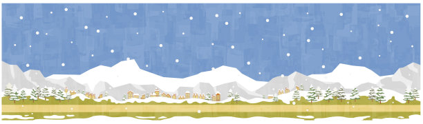 雪山城市景观背景材料水平位置图片下载