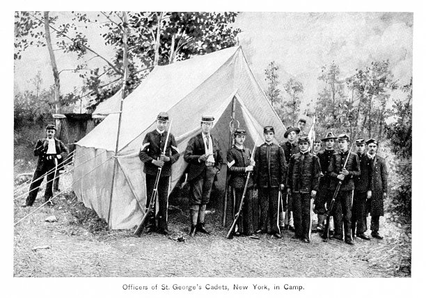 美国纽约州纽约市曼哈顿圣乔治学校军校军官，19世纪美国历史图片下载