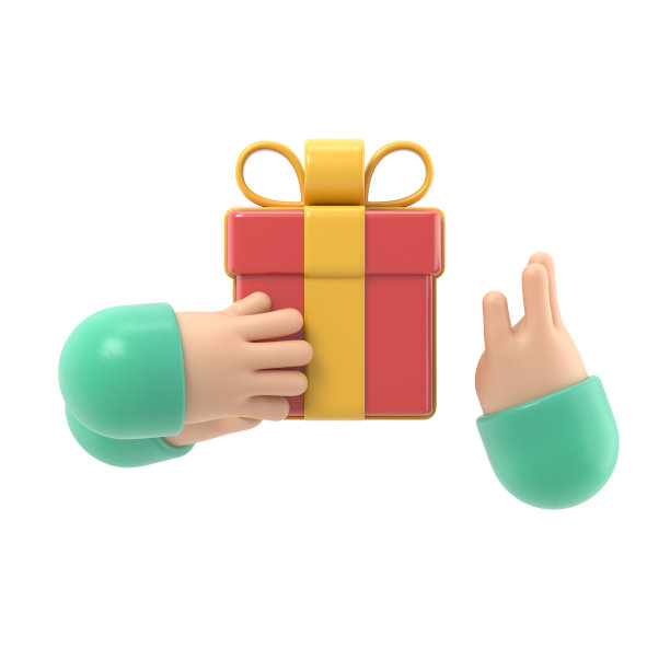 拒绝赠与。没有腐败的概念。拒绝的提议。男人手里拿着带丝带的礼品盒。Gesture拒绝了这个提议。白色背景的3D渲染。图片下载