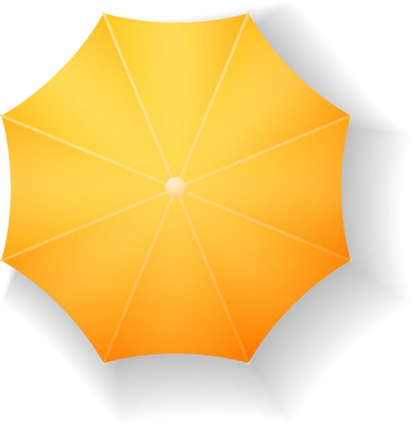 黄色遮阳伞俯视图阳光海滩伞图片下载