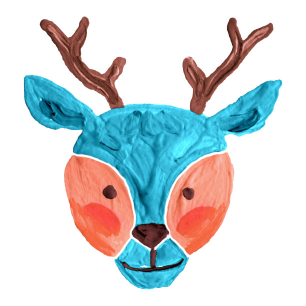 相当有趣可爱的微笑鹿，驯鹿与圣诞节的心情。图片下载