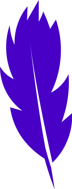 鸟羽图标蓝色轮廓羽毛标志图片下载