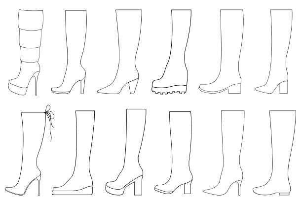 不同靴子的收藏图片下载