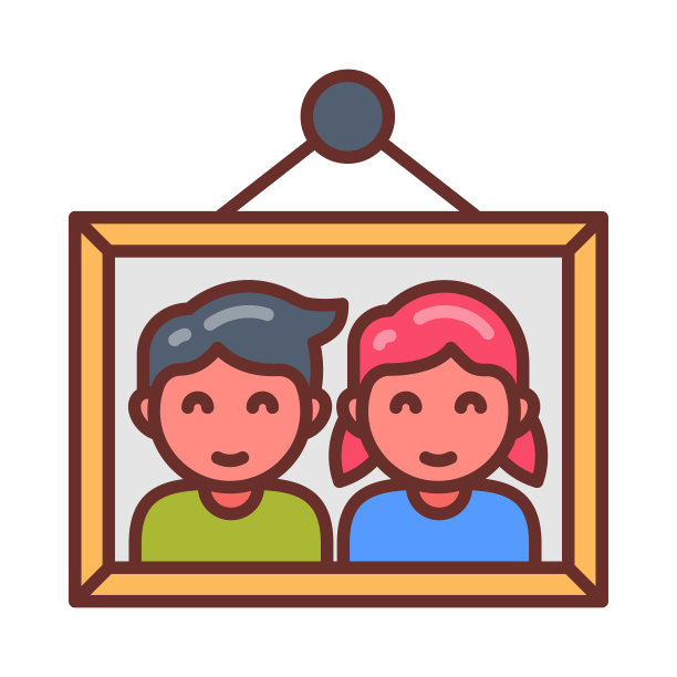 矢量儿童照片图标。标识图片下载