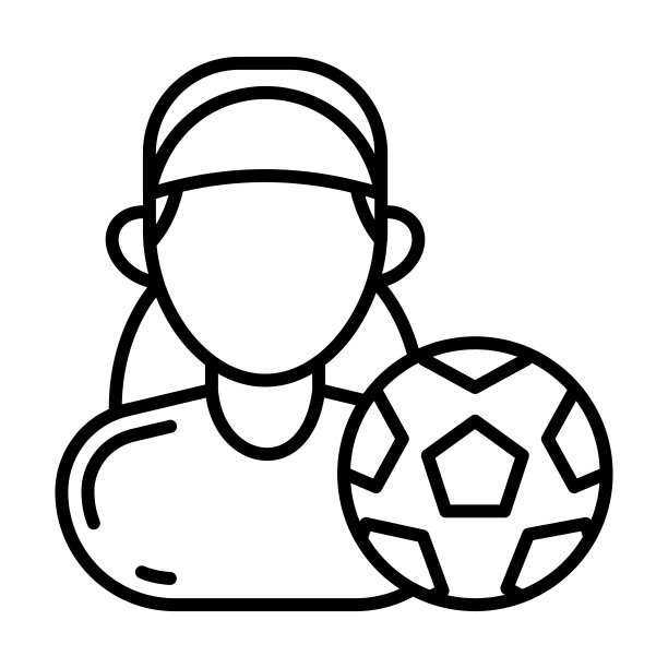 矢量足球运动员图标。标识图片下载