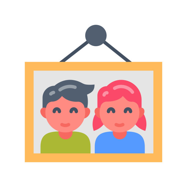 矢量儿童照片图标。标识图片下载