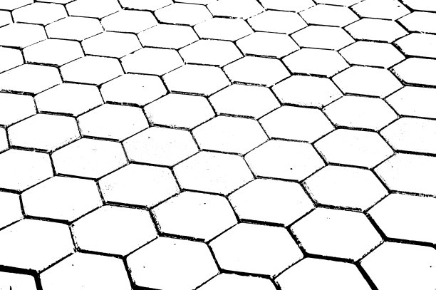 黑白六边形剪影纹理背景图片下载