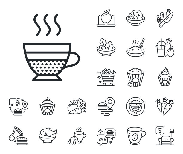 咖啡馆奶油图标热饮标志可丽糖图片下载