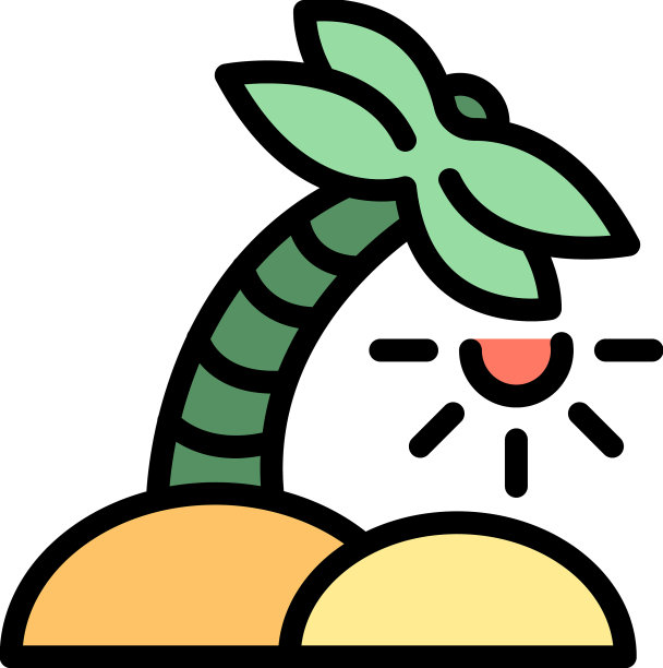 夏季岛屿扁平风图标图片下载