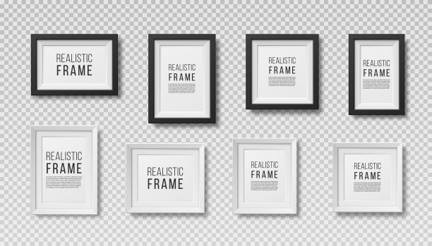一套逼真的相框。图片下载