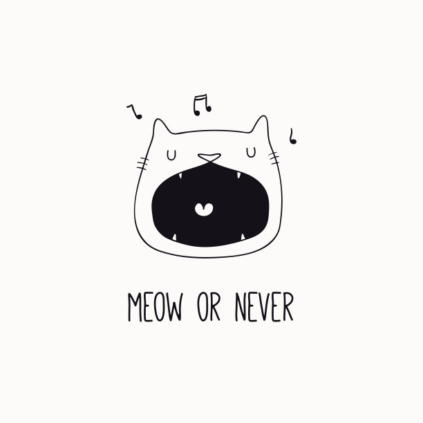 可爱的猫涂鸦引用图片下载