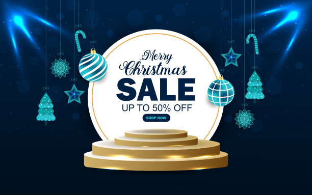 圣诞特卖海报或横幅模板图片下载