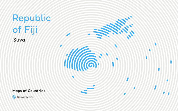 斐济的创意地图。政治地图。苏瓦图片下载