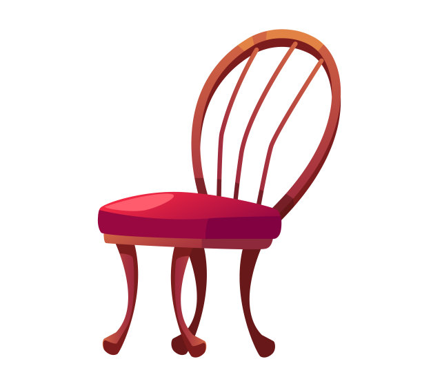 椅子、家具、木质织物、纺织家居、室内扶手椅、隔离概念。矢量平面图形设计插图图片下载